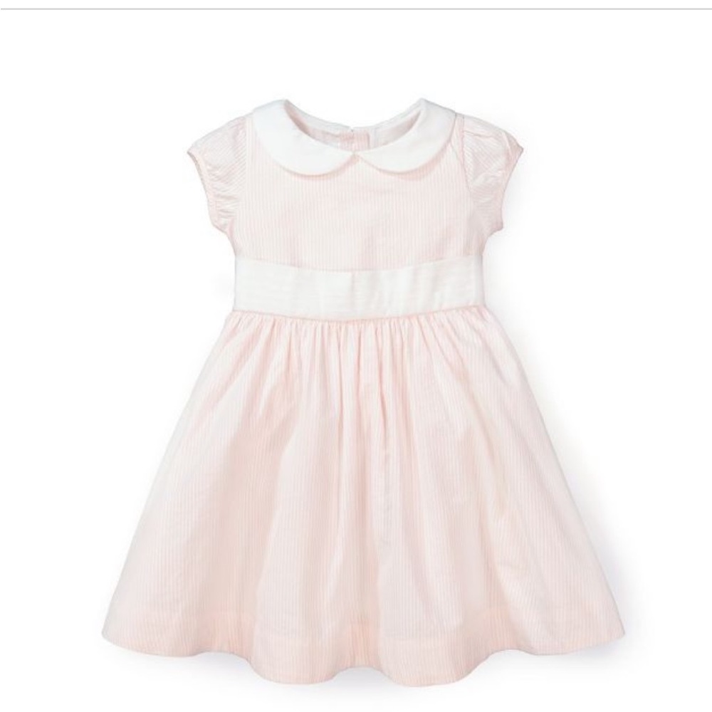 Hope & Henry Baby Seersucker Peter Pan Collar Dress Light Pink